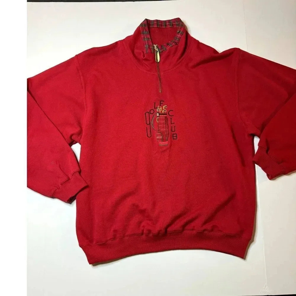 Vintage Line Up Golf Christmas Theme 1/4 Zip Pullover Size Medium